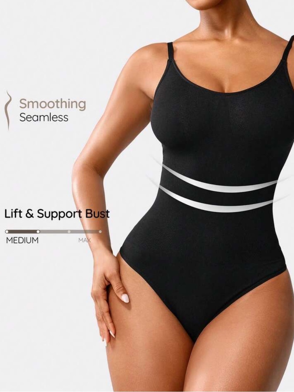 Seamless Black Shapewear Bodysuit - Never Worn